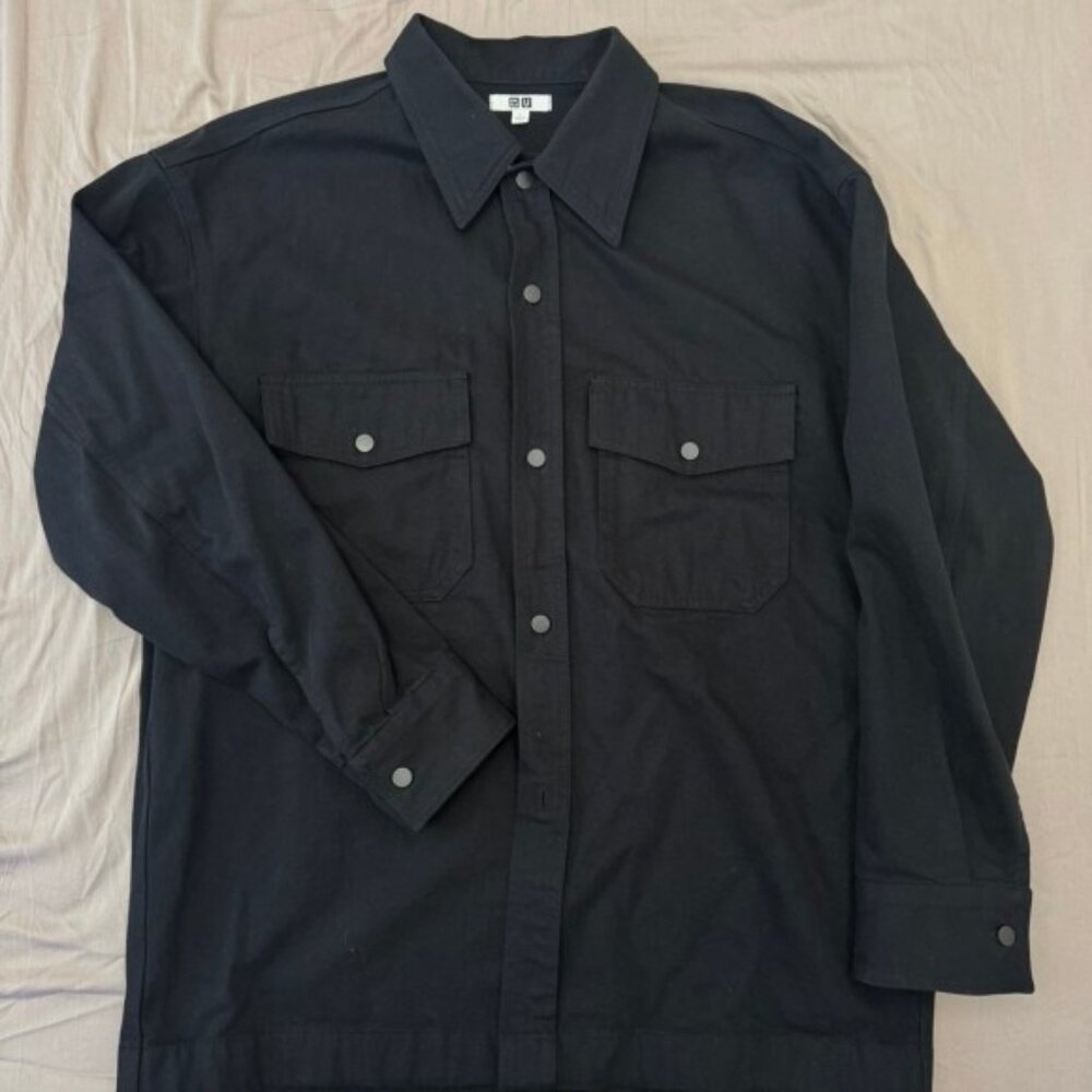 Men's Black Denim Jacket - Size L
